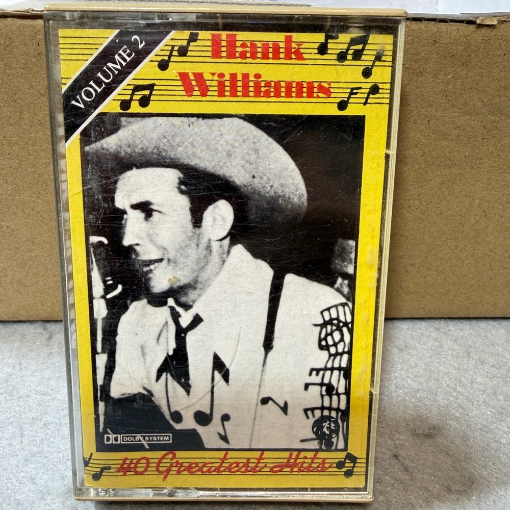 Hank Williams 40 Greatest Hits Vol 2 Cassette Tape Country 1984 PolyGram Good